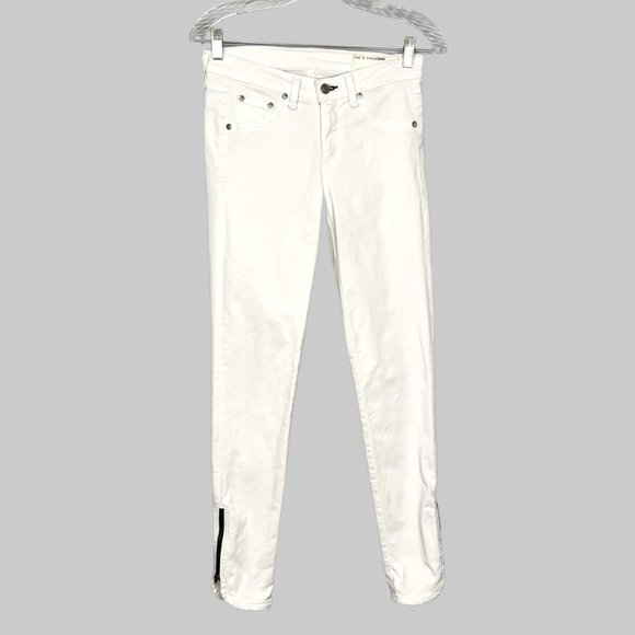 Rag & Bone McArthur Womens Ankle Zip Crop Jeans Skinny Bright White size 26 - Picture 3 of 14